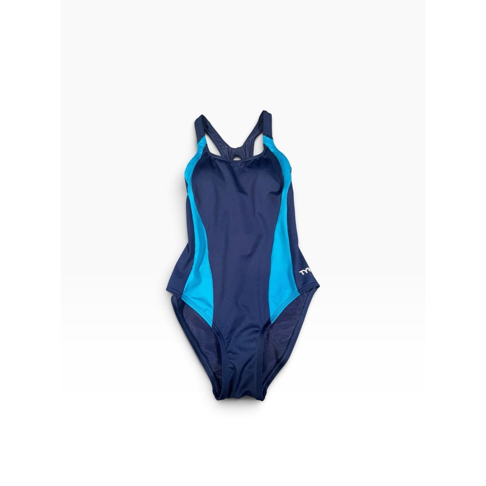 TYR Womens Max Splice Controlfit One Piece Swimsuit Navy Turquoise Size 10 NEW